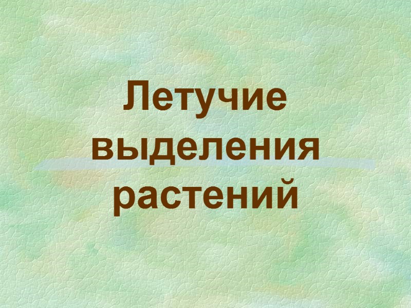 Летучие выделения растений